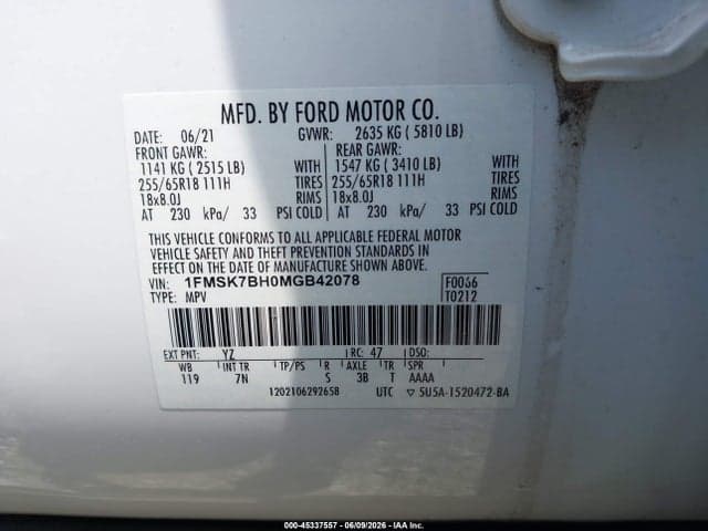 2021 FORD EXPLORER 9