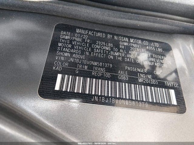 2022 NISSAN ROGUE SPORT SV FWD XTRONIC CVT 9