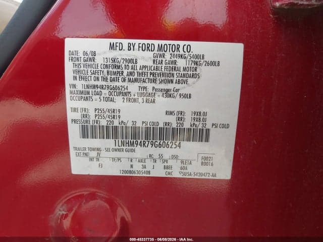 2009 LINCOLN MKS 9