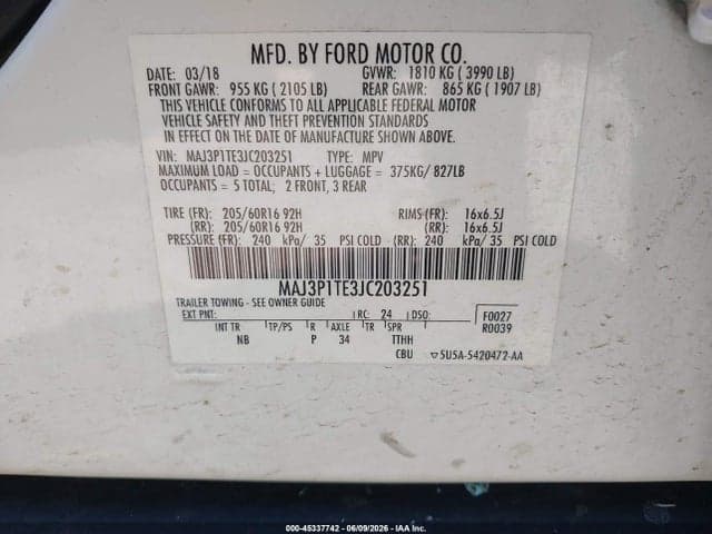 2018 FORD ECOSPORT SE 9
