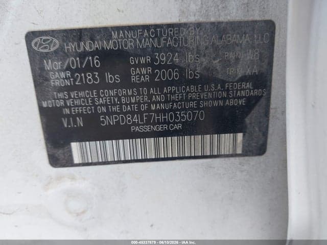2017 HYUNDAI ELANTRA SE 9