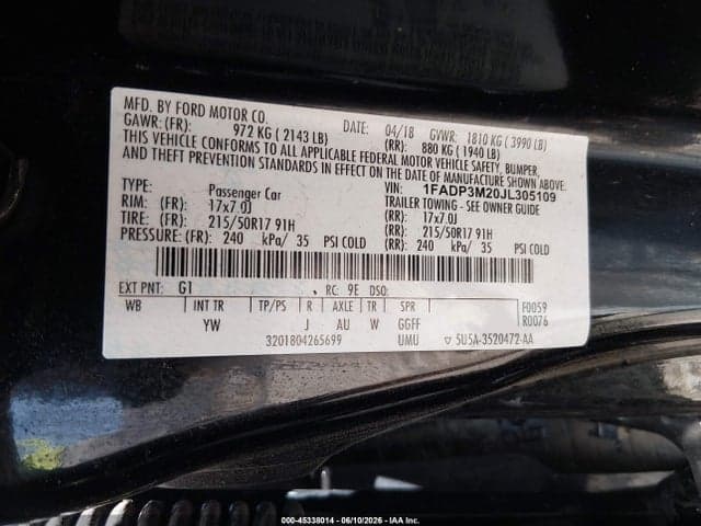 2018 FORD FOCUS SEL 9