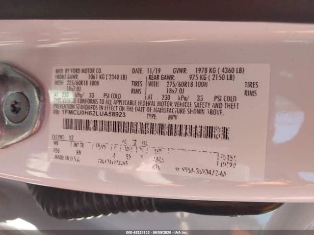 2020 FORD ESCAPE SEL 9