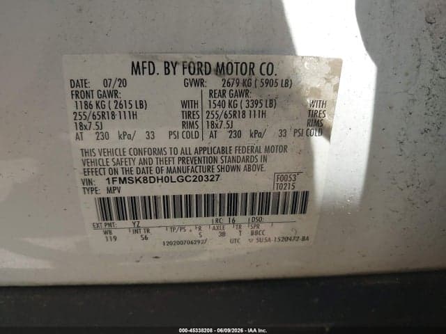 2020 FORD EXPLORER XLT 9