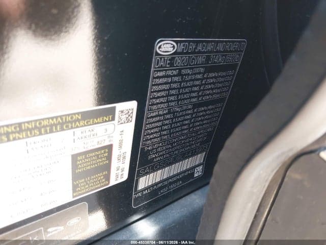 2020 LAND ROVER RANGE ROVER 9