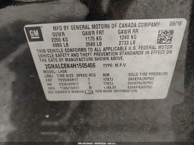 2017 CHEVROLET EQUINOX LT 9