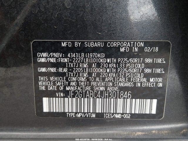 2018 SUBARU CROSSTREK 2.0I PREMIUM 10