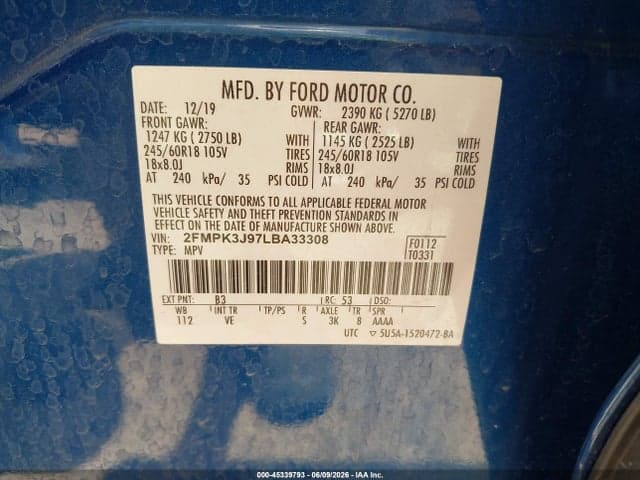 2020 FORD EDGE SEL 9