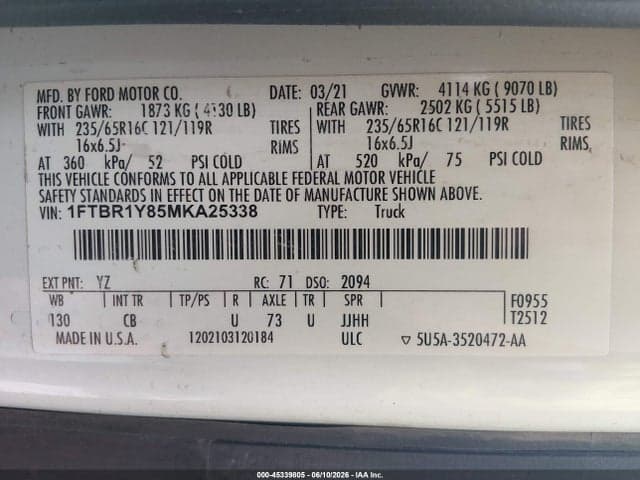 2021 FORD TRANSIT-250 9