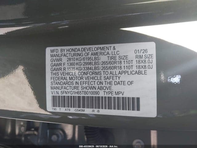 2026 HONDA PILOT TRAILSPORT 9