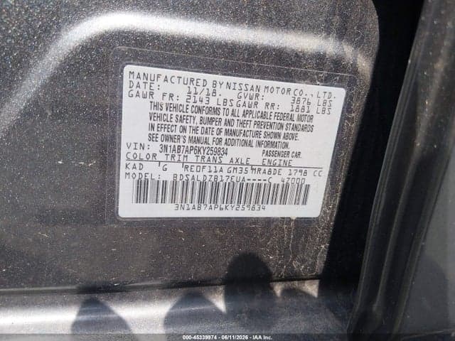 2019 NISSAN SENTRA SV 9
