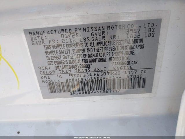 2025 NISSAN SENTRA S 9