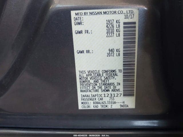 2018 NISSAN ALTIMA 2.5 SR 9