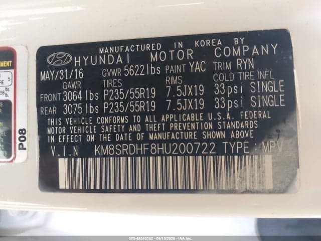 2017 HYUNDAI SANTA FE SE ULTIMATE 9