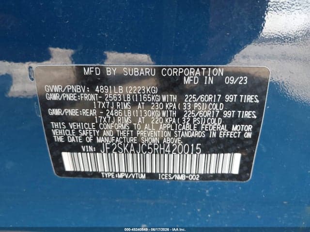2024 SUBARU FORESTER WILDERNESS 9