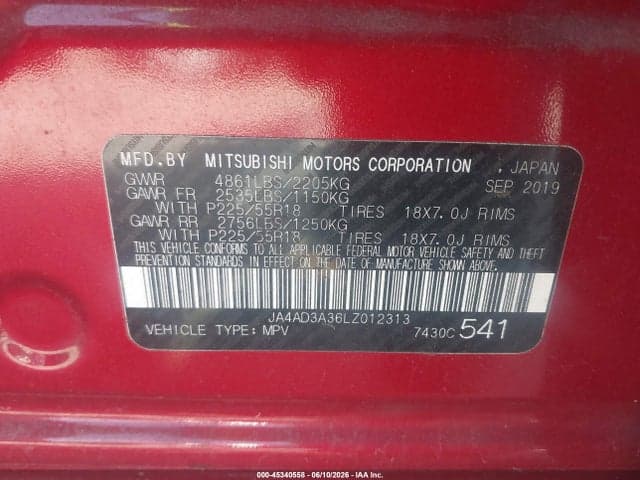 2020 MITSUBISHI OUTLANDER SE 2.4 9