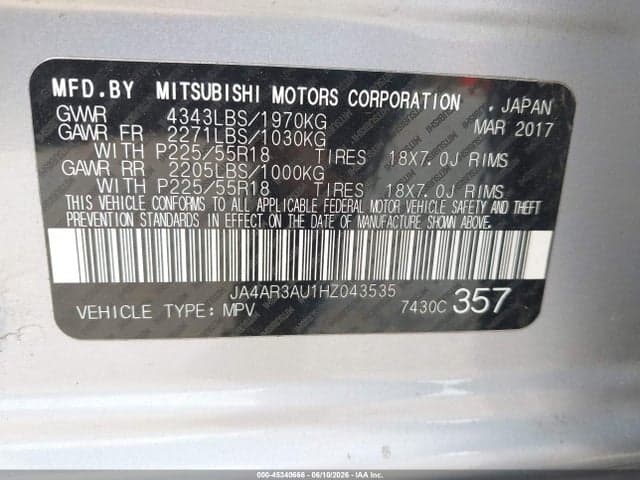 2017 MITSUBISHI OUTLANDER SPORT 9