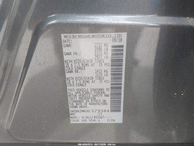 2019 NISSAN PATHFINDER SV 9