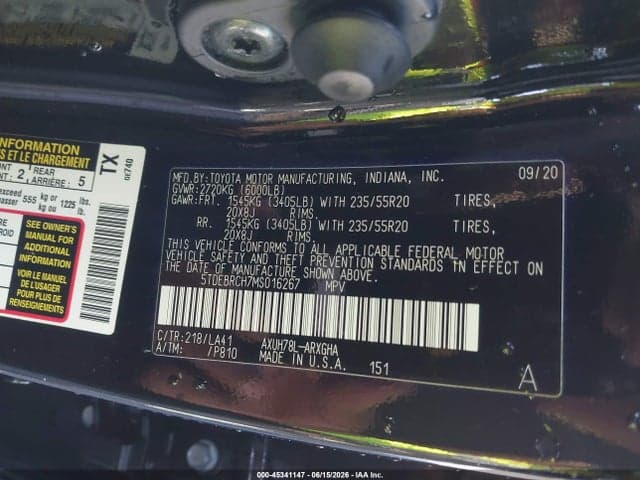 2021 TOYOTA HIGHLANDER HYBRID PLATINUM 9