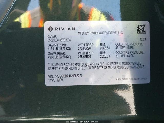 2025 RIVIAN R1S ADVENTURE DUAL MOTOR LARGE PACK/ADVENTURE DUAL MOTOR MAX PACK 9