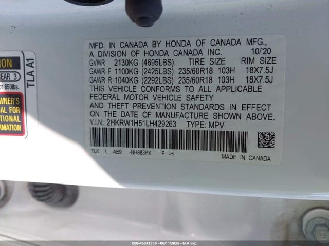 2020 HONDA CR-V 2WD EX 9