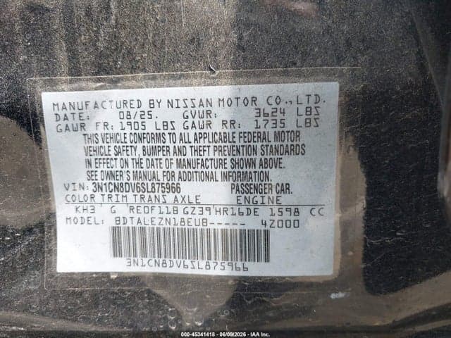 2025 NISSAN VERSA 1.6 S 9