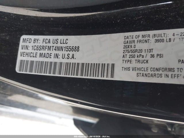 2022 RAM 1500 BIG HORN 4X4 6'4 BOX 9