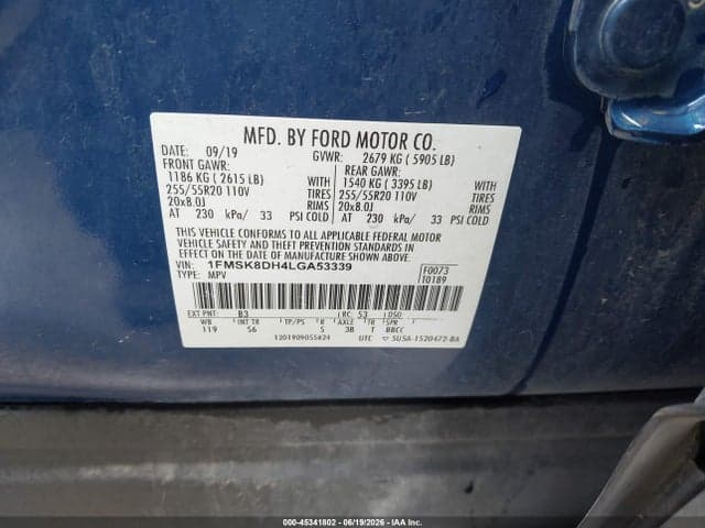 2020 FORD EXPLORER XLT 9