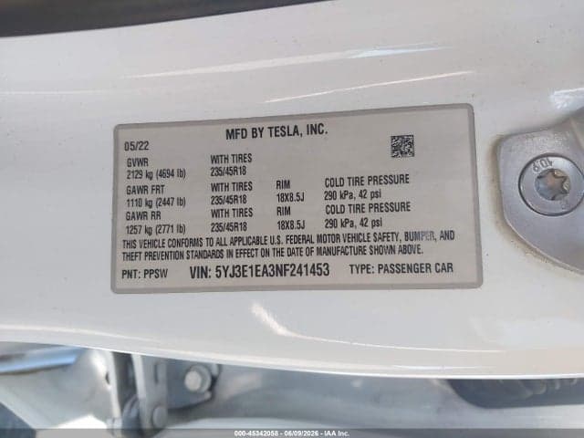 2022 TESLA MODEL 3 REAR-WHEEL DRIVE 9