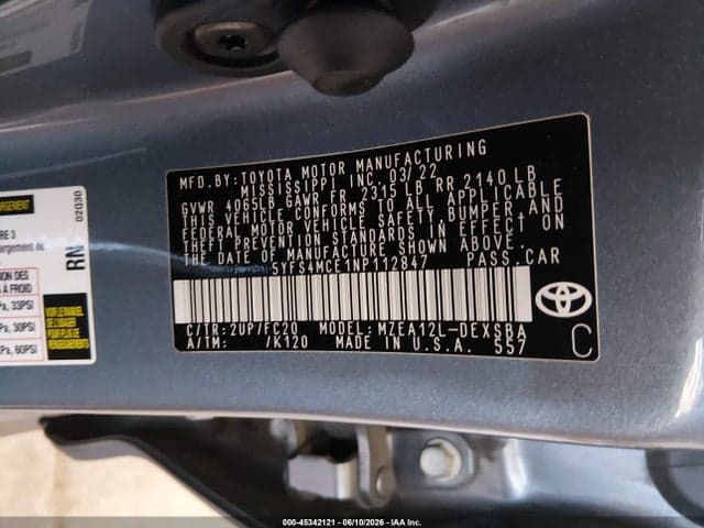 2022 TOYOTA COROLLA SE 9