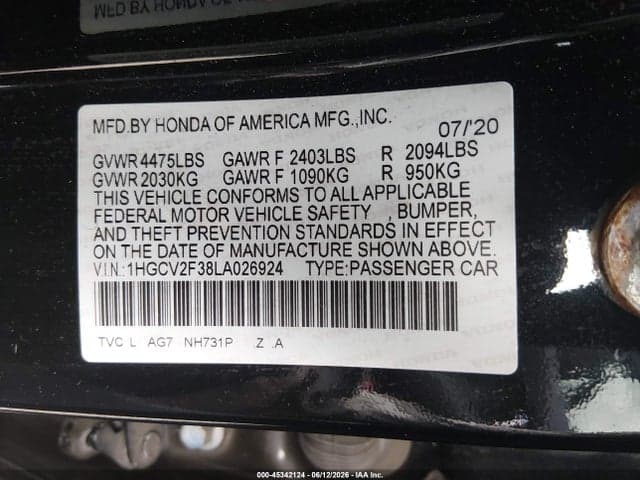 2020 HONDA ACCORD SPORT 2.0T 9