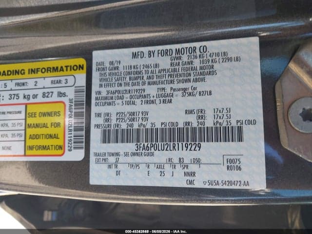 2020 FORD FUSION HYBRID SE 9