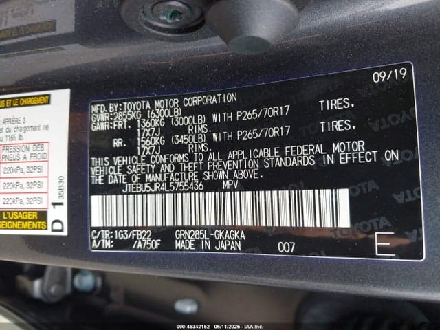 2020 TOYOTA 4RUNNER SR5 9