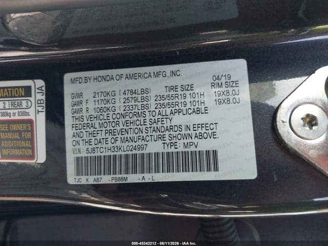 2019 ACURA RDX STANDARD 9