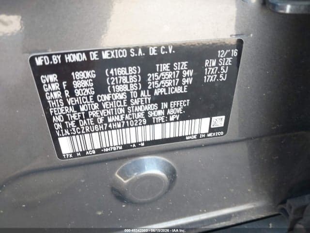 2017 HONDA HR-V EX-L 9
