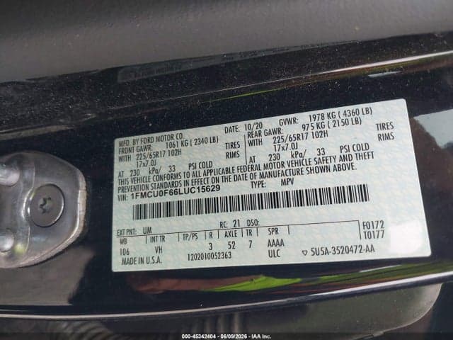 2020 FORD ESCAPE S 9