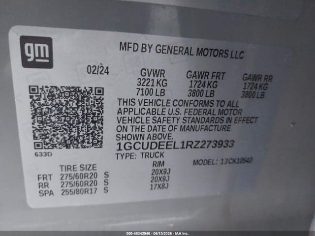 2024 CHEVROLET SILVERADO 1500 4WD SHORT BED RST 9