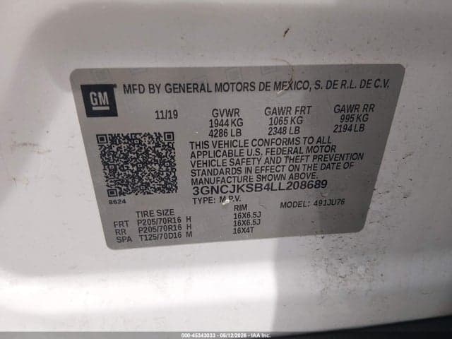 2020 CHEVROLET TRAX FWD LS 9