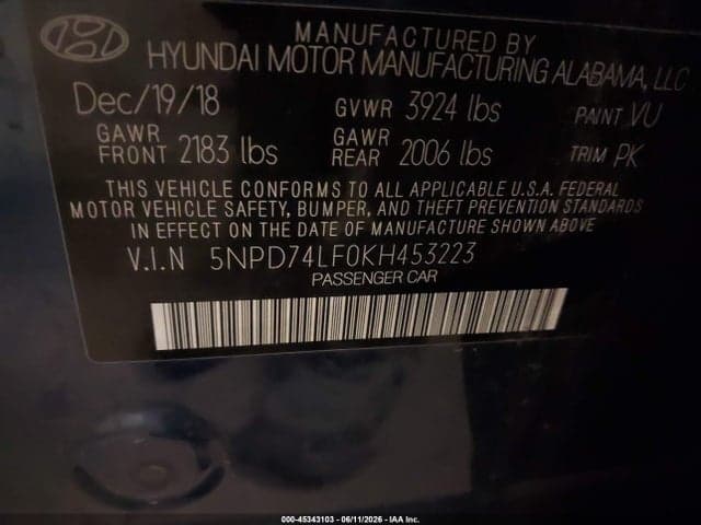 2019 HYUNDAI ELANTRA SE 9