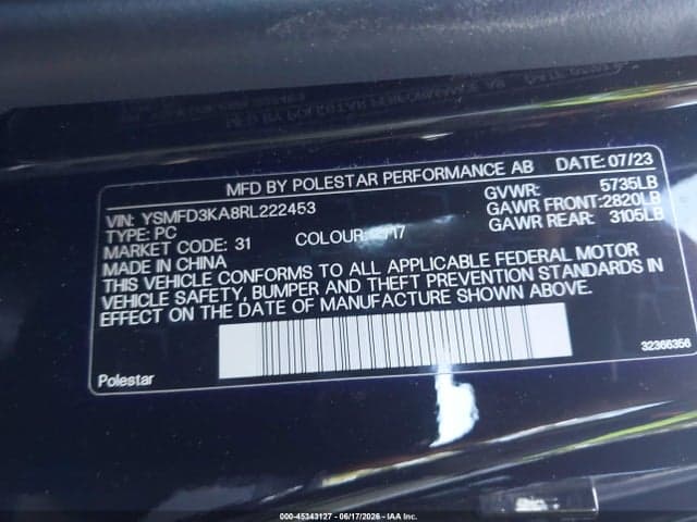 2024 POLESTAR 2 LONG RANGE DUAL MOTOR/LONG RANGE DUAL MOTOR PLUS 9