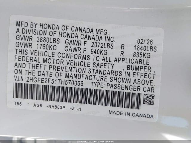 2026 HONDA CIVIC SPORT 9