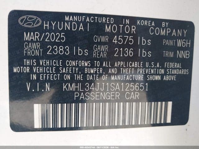 2025 HYUNDAI SONATA HYBRID SEL 9