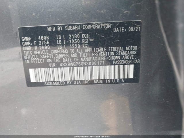 2022 SUBARU LEGACY TOURING XT 9