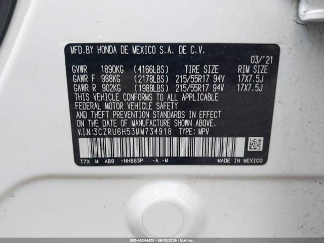 2021 HONDA HR-V AWD EX 9