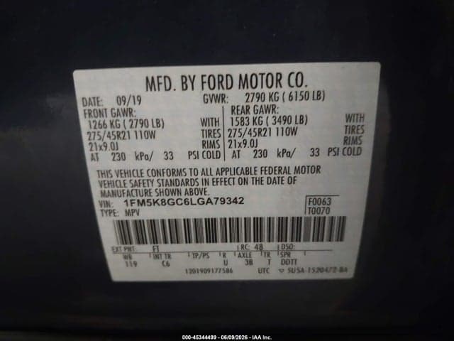 2020 FORD EXPLORER ST 9