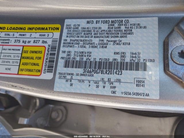 2020 FORD FUSION S 9