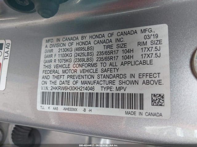 2019 HONDA CR-V LX 9