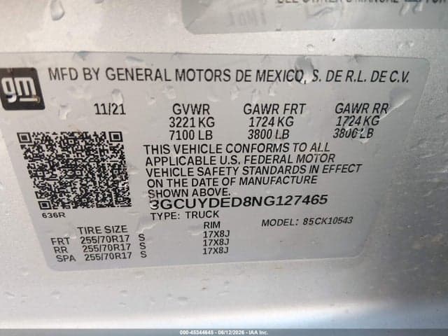2022 CHEVROLET SILVERADO 1500 LTD 4WD SHORT BED LT 9