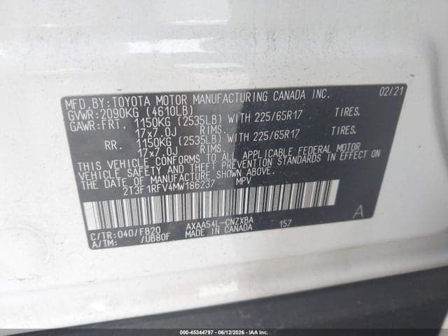2021 TOYOTA RAV4 LE 9