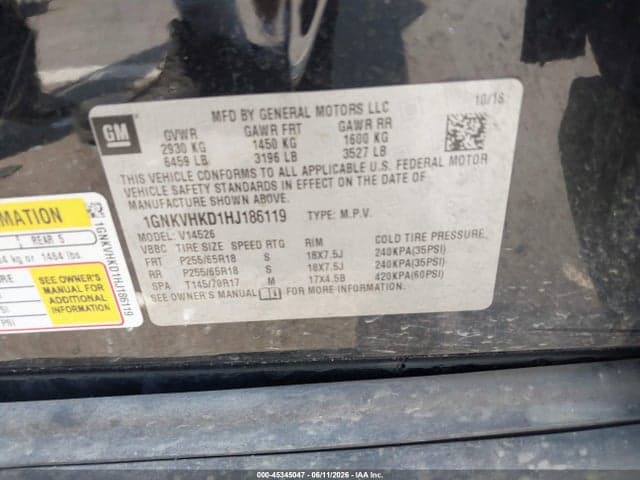2017 CHEVROLET TRAVERSE 2LT 9